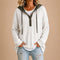 Poncho Tiziana de malha com capuz e botões, branco