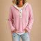 Poncho Tiziana de malha com capuz e botões, rosa