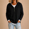 Poncho Valeria de malha com capuz e fecho, preto