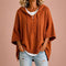 Poncho Claudia de malha com capuz, laranja