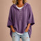Poncho Claudia de malha com capuz, roxo
