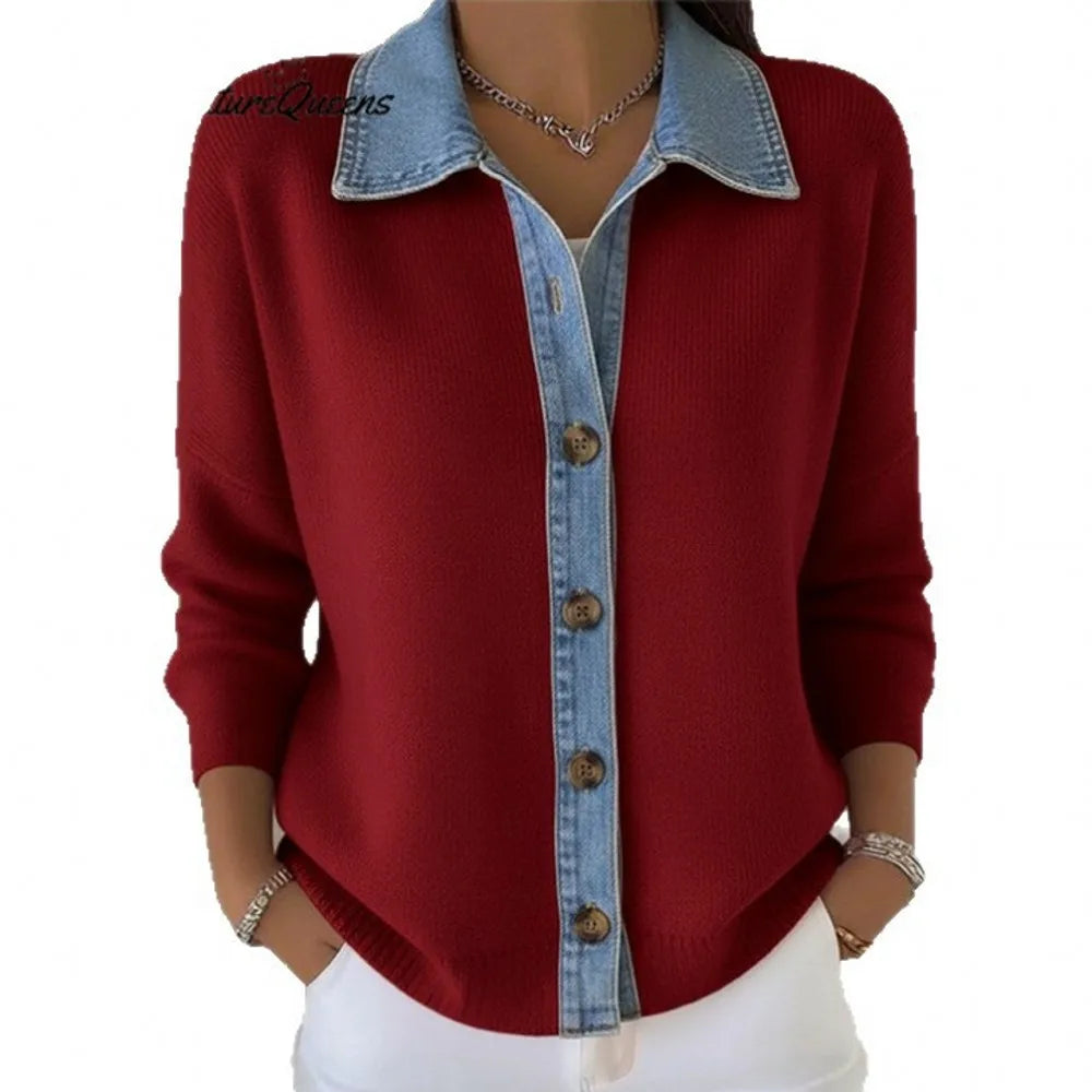 Léonie | Camisola de malha com gola em ganga