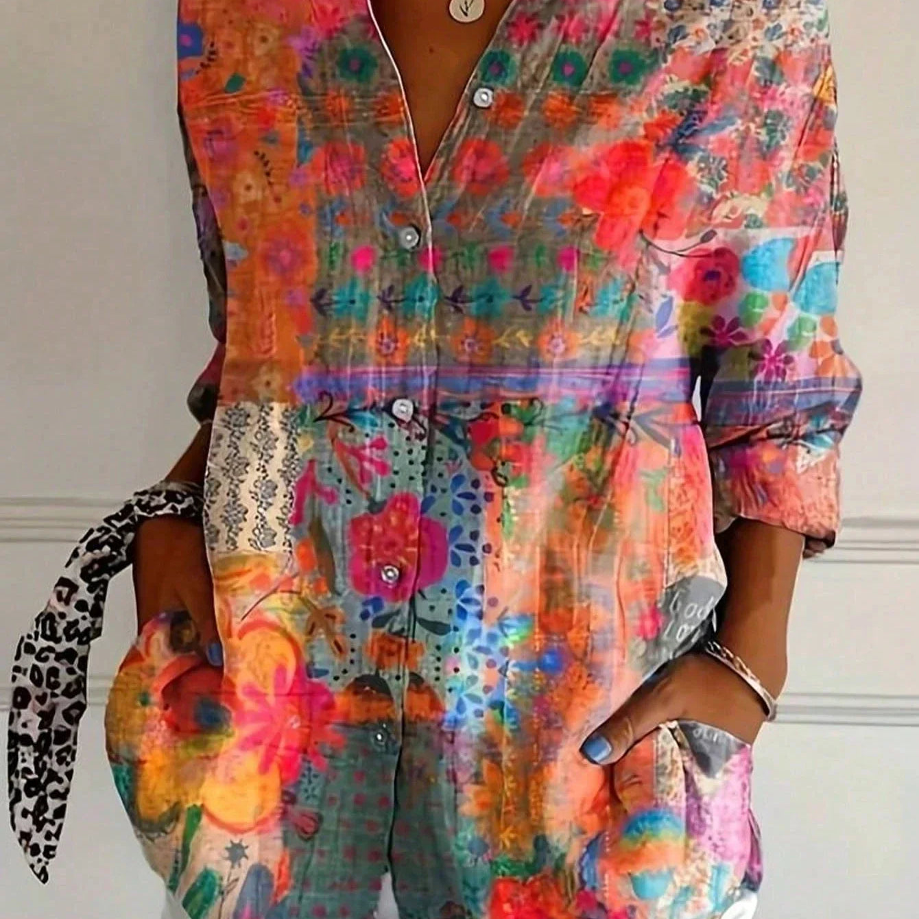 Annika — Blusa colorida com Estampado divertida