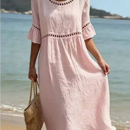 Enora - Vestido longo efeito ventre plano para Mulher