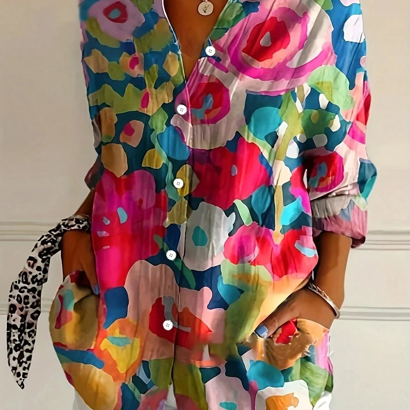 Annika — Blusa colorida com Estampado divertida