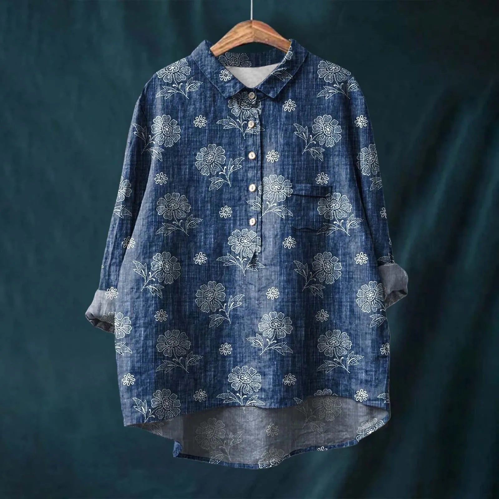 Mariangela — Camisa floral solta para ficar confortável