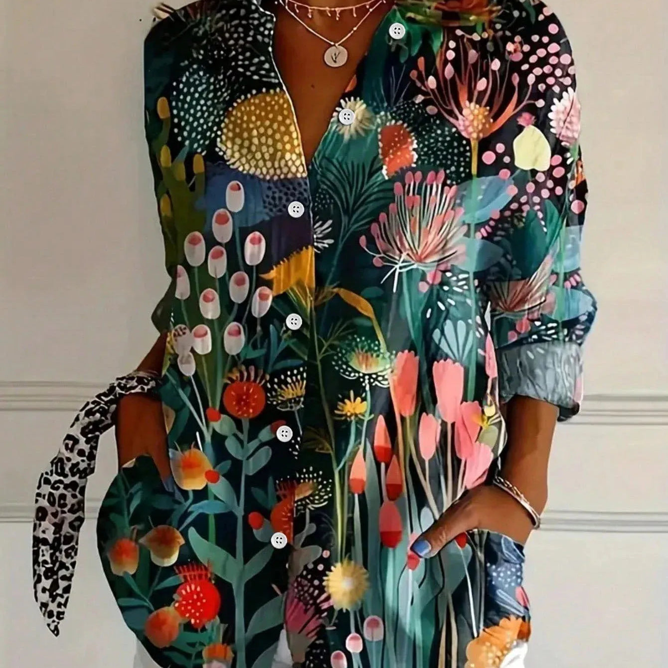 Annika — Blusa colorida com Estampado divertida