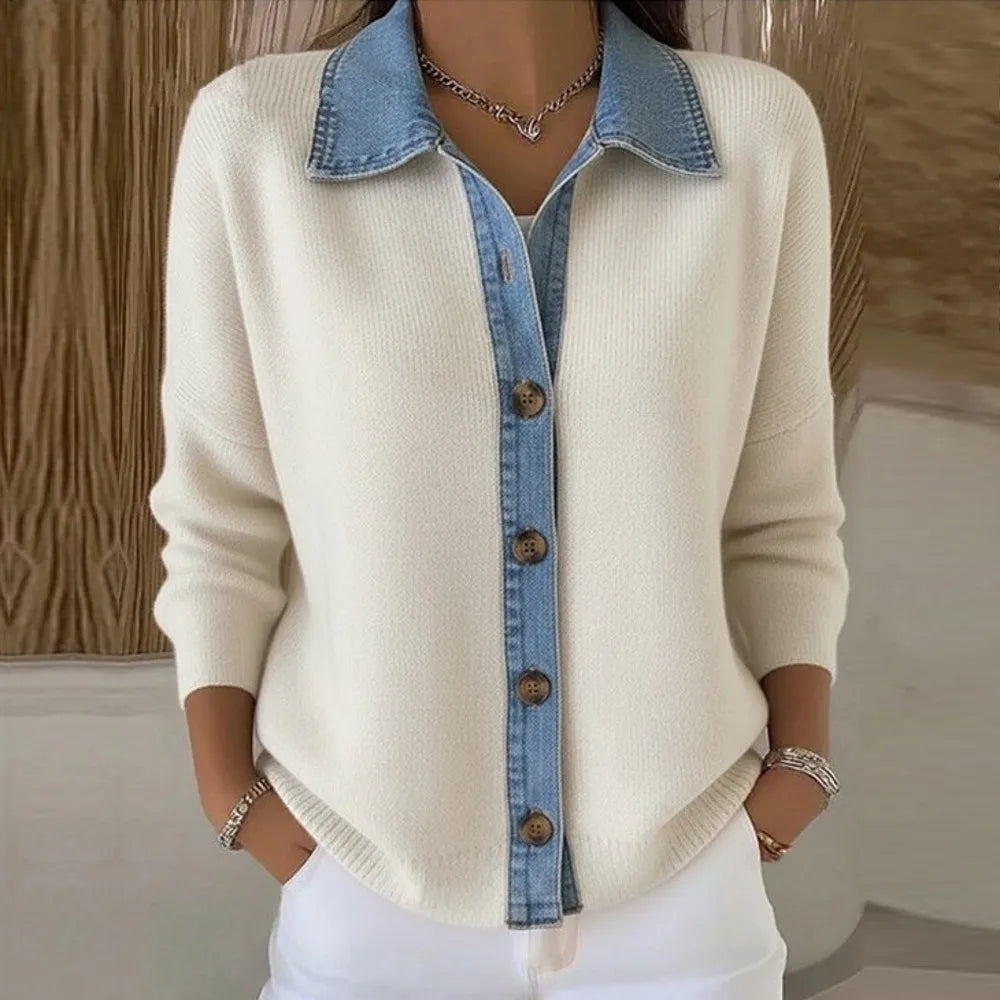 Léonie | Camisola de malha com gola em ganga