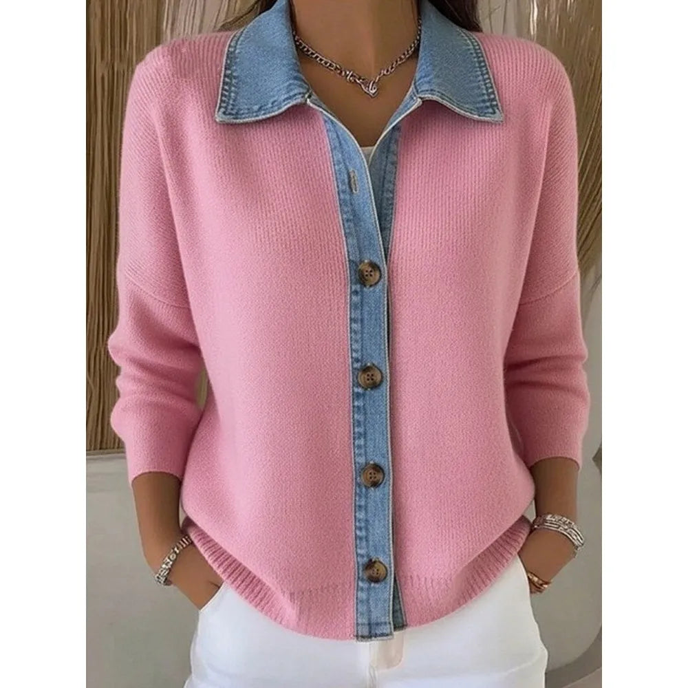Léonie | Camisola de malha com gola em ganga