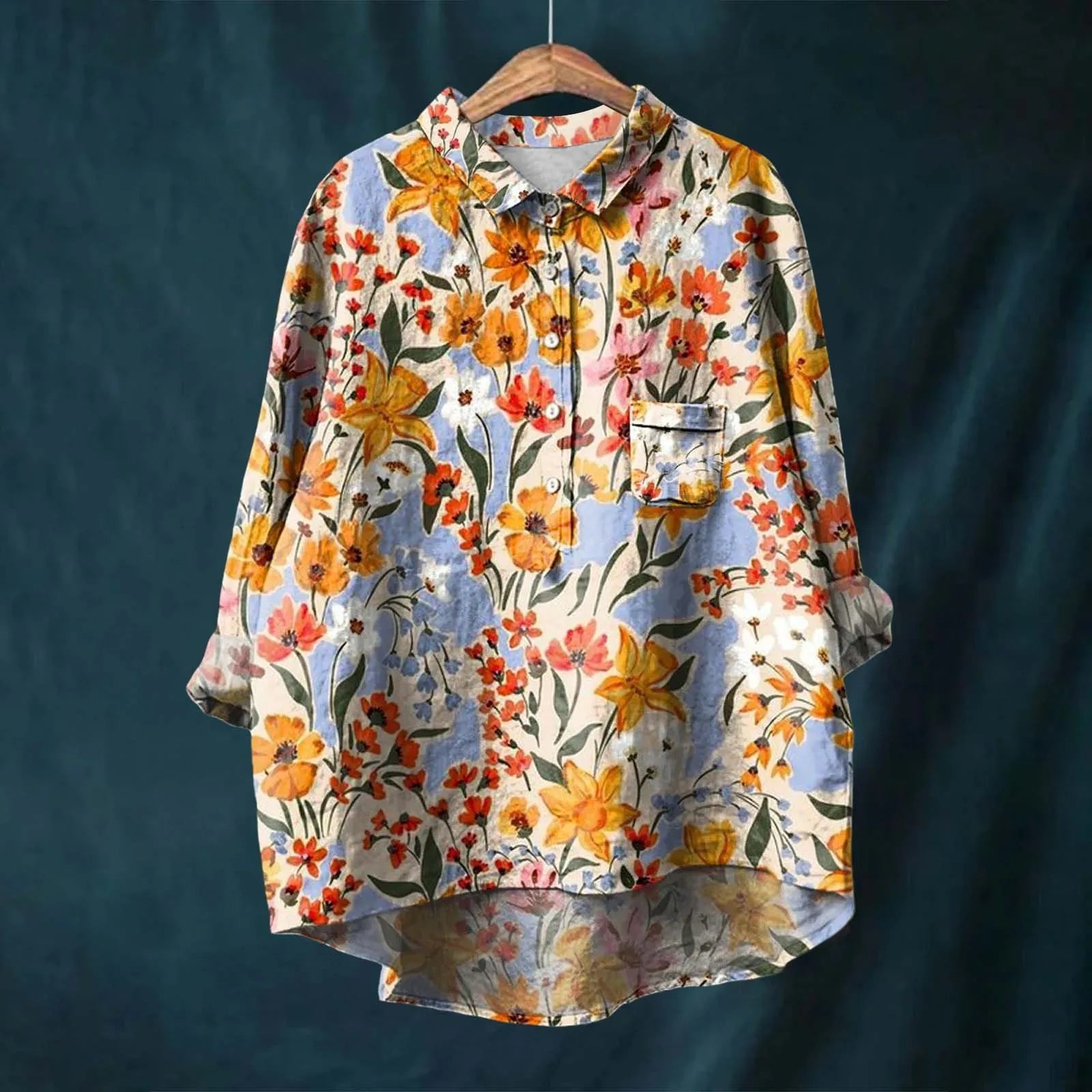 Mariangela — Camisa floral solta para ficar confortável