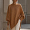 Camisola oversize Giorgia de malha com gola redonda, castanho