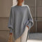 Camisola oversize Giorgia de malha com gola redonda, azul-claro