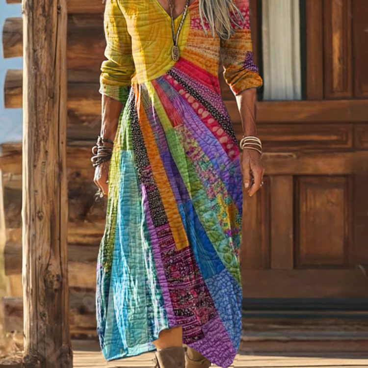 Luna | Vestido boémio com design de verão para Mulher