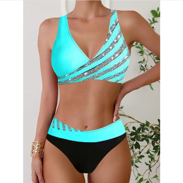 Zuza — Fato de banho Halterneck com estampado