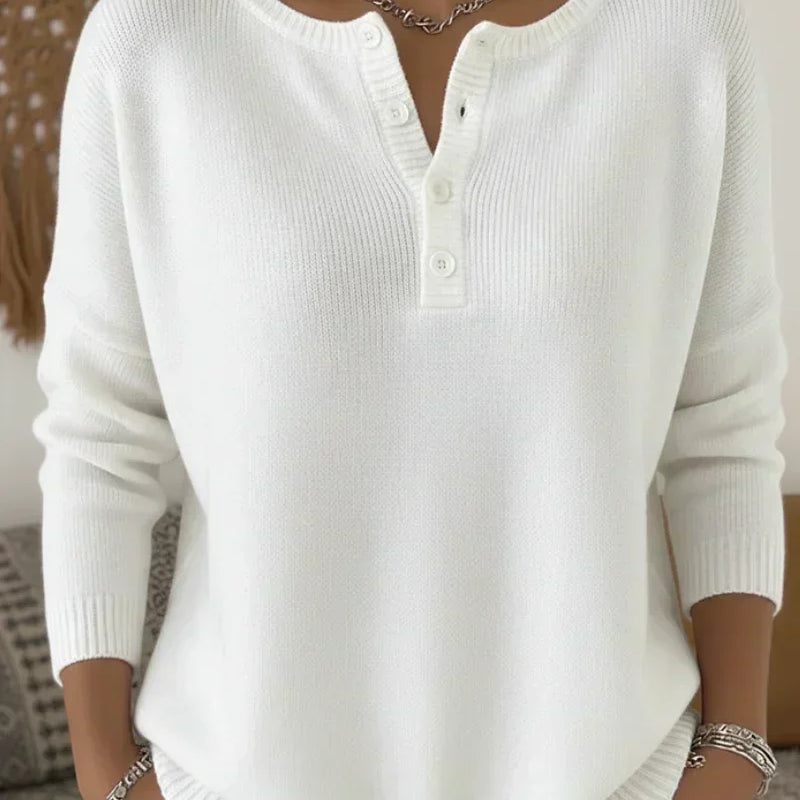 Helena | Camisola de Malha com Botões Henley