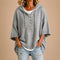 Poncho Claudia de malha com capuz, cinzento