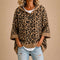 Poncho Gabriella de malha animal print com capuz, castanho