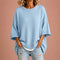 Poncho Stefania de malha, azul-claro