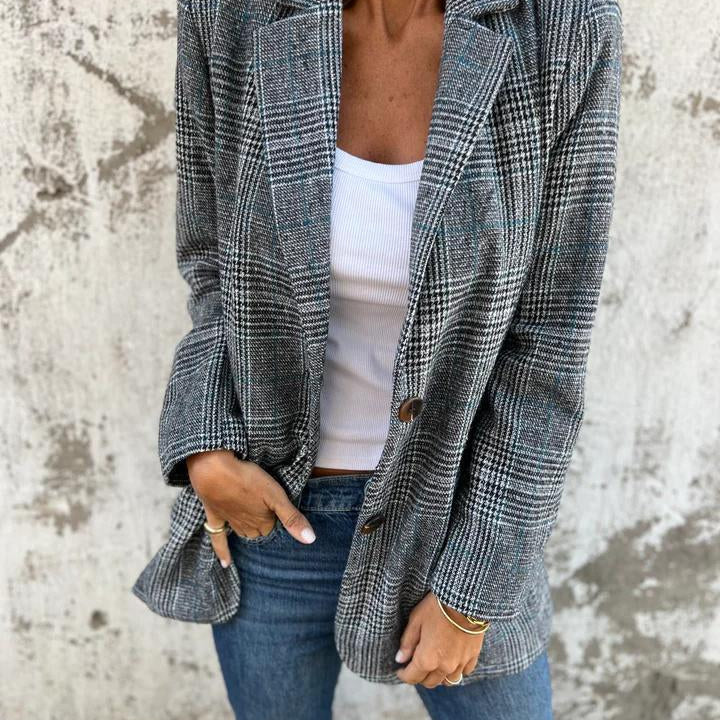 Alicja — Blazer elegante a quadrados