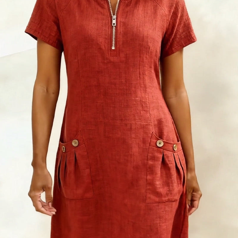 Lina— Vestido elegância natural no dia a dia para Mulher