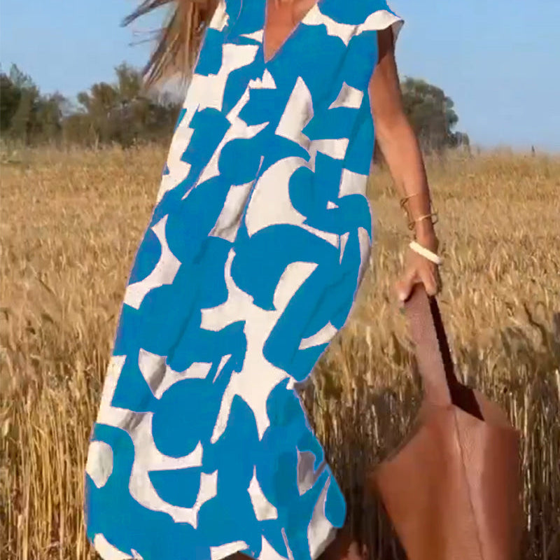 Ellen | Vestido estampado com decote em V para Mulher