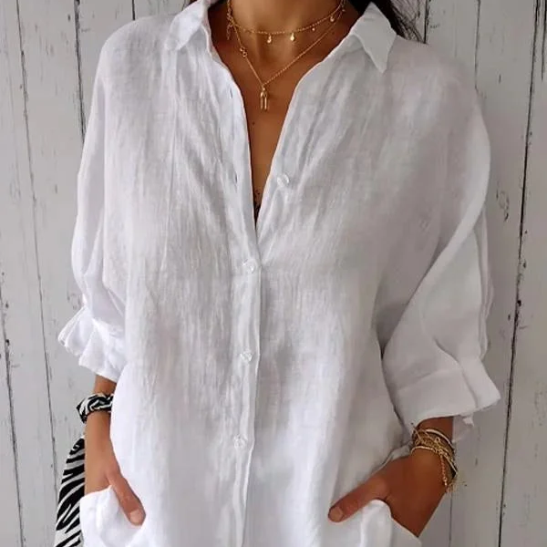 Claudia — Camisa com nós em algodão e linho