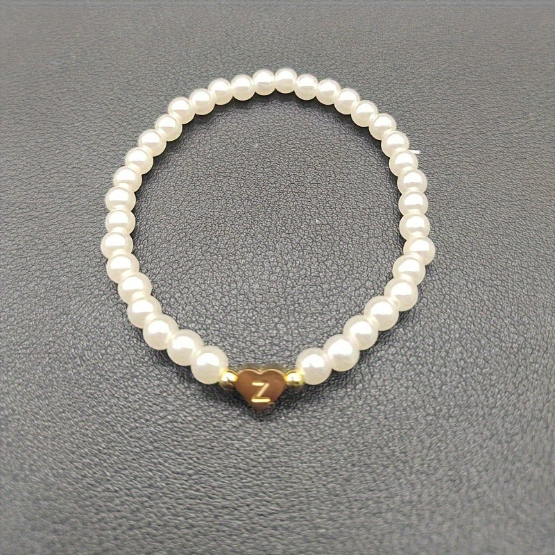 Pulseira Elegante com Inicial e Coração (A–Z)