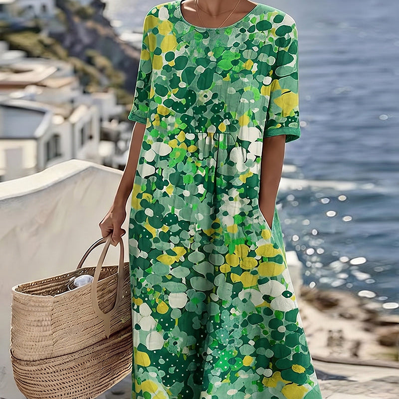 Elena | Vestido midi floral solto e leve para Mulher