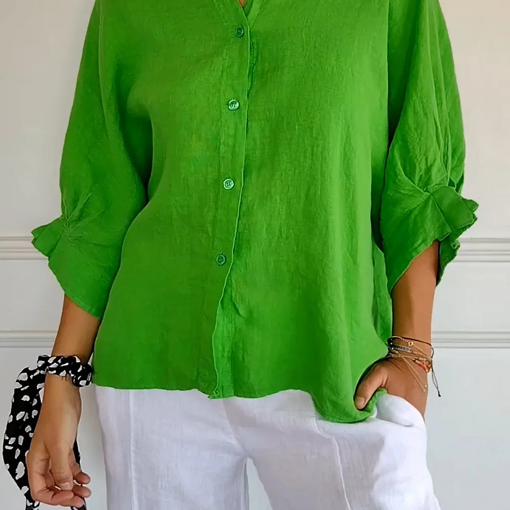 Claudia — Camisa com nós em algodão e linho