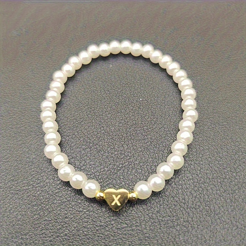 Pulseira Elegante com Inicial e Coração (A–Z)