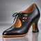 Sapatos de salto Audrey com atacadores em preto