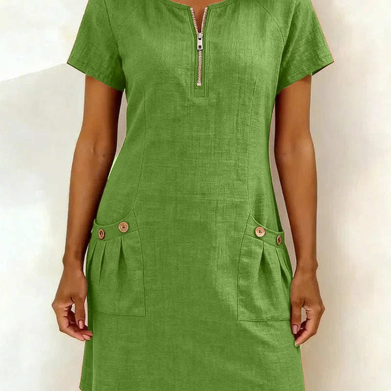 Lina— Vestido elegância natural no dia a dia para Mulher