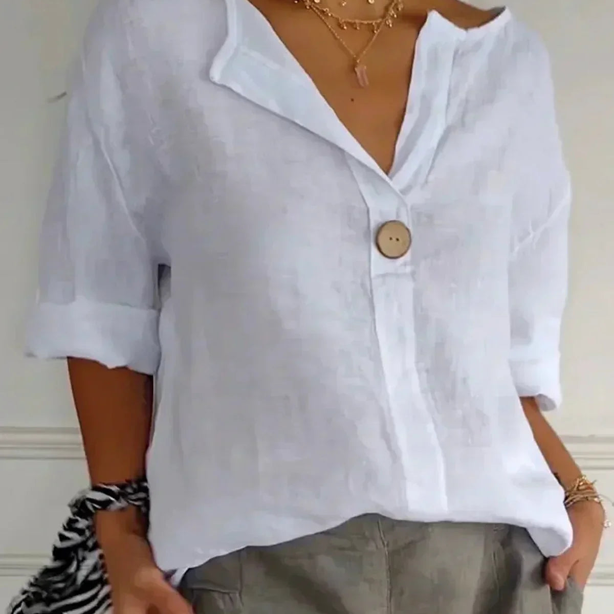 Aria — Blusa Casual Decote V