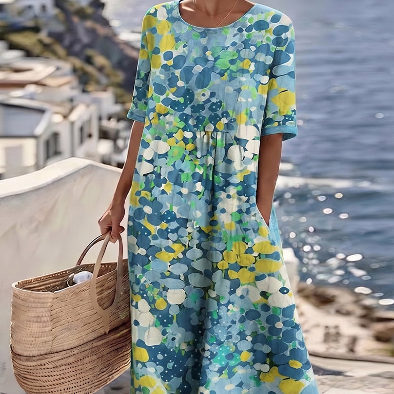Elena | Vestido midi floral solto e leve para Mulher