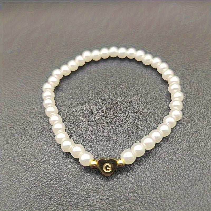 Pulseira Elegante com Inicial e Coração (A–Z)