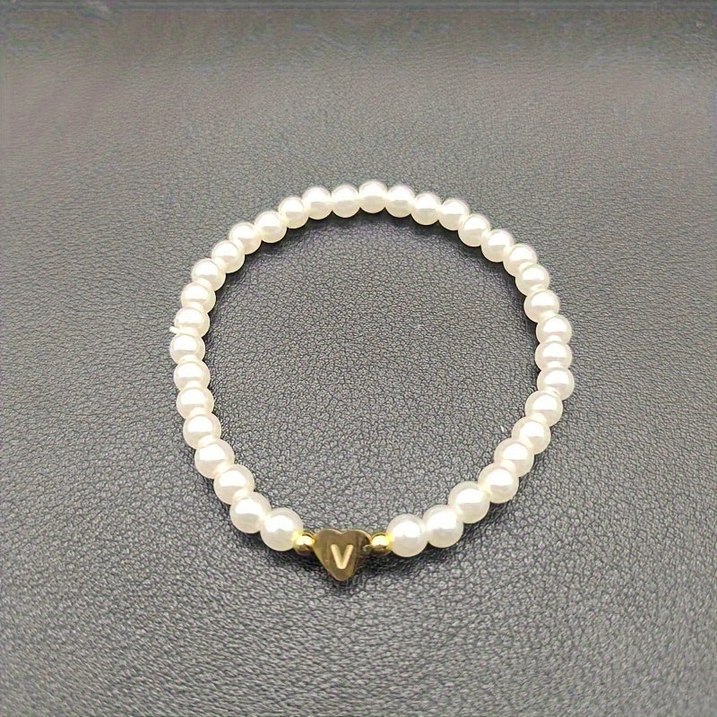 Pulseira Elegante com Inicial e Coração (A–Z)