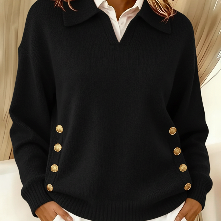 Vicenta | Camisola com Gola Polo e Botões
