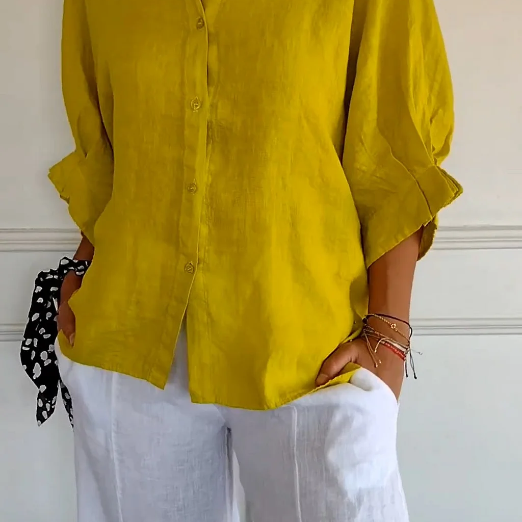 Claudia — Camisa com nós em algodão e linho