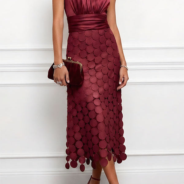 Lau - Vestido midi Céline elegante para cerimónia para Mulher