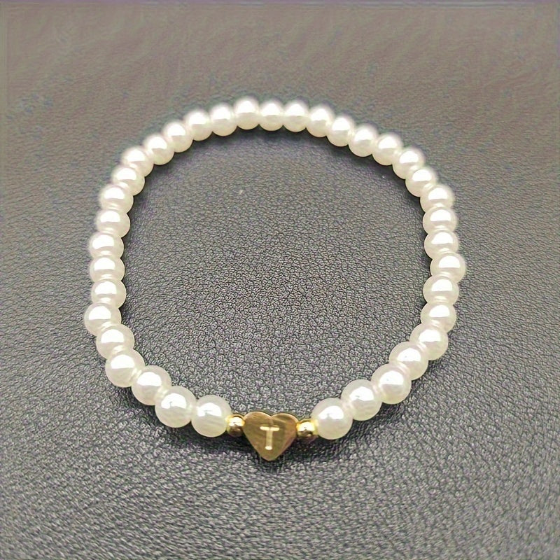 Pulseira Elegante com Inicial e Coração (A–Z)