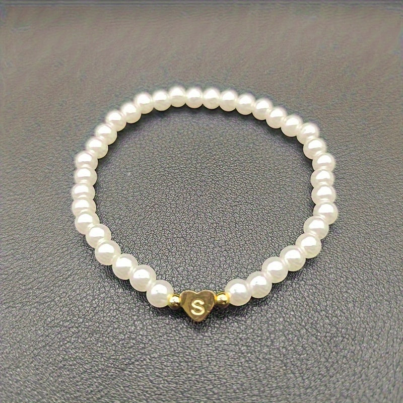 Pulseira Elegante com Inicial e Coração (A–Z)