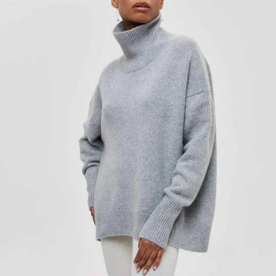 Amélie | Camisola oversize de algodão com gola dobrada