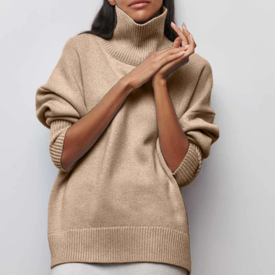 Amélie | Camisola oversize de algodão com gola dobrada