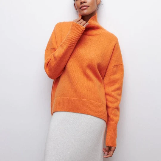 Amélie | Camisola oversize de algodão com gola dobrada
