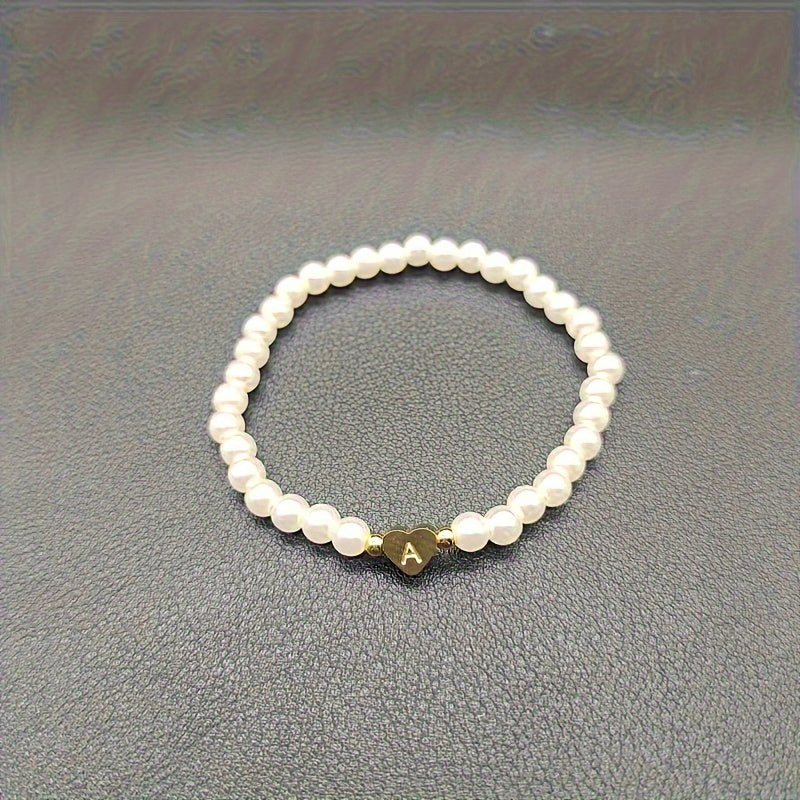 Pulseira Elegante com Inicial e Coração (A–Z)