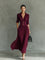 Claudia – Vestido Comprido Plissado com Lapela e Cinto