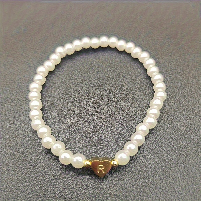 Pulseira Elegante com Inicial e Coração (A–Z)
