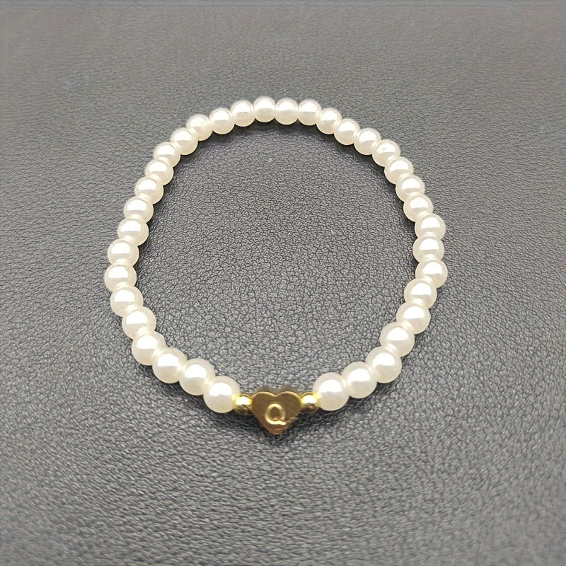 Pulseira Elegante com Inicial e Coração (A–Z)