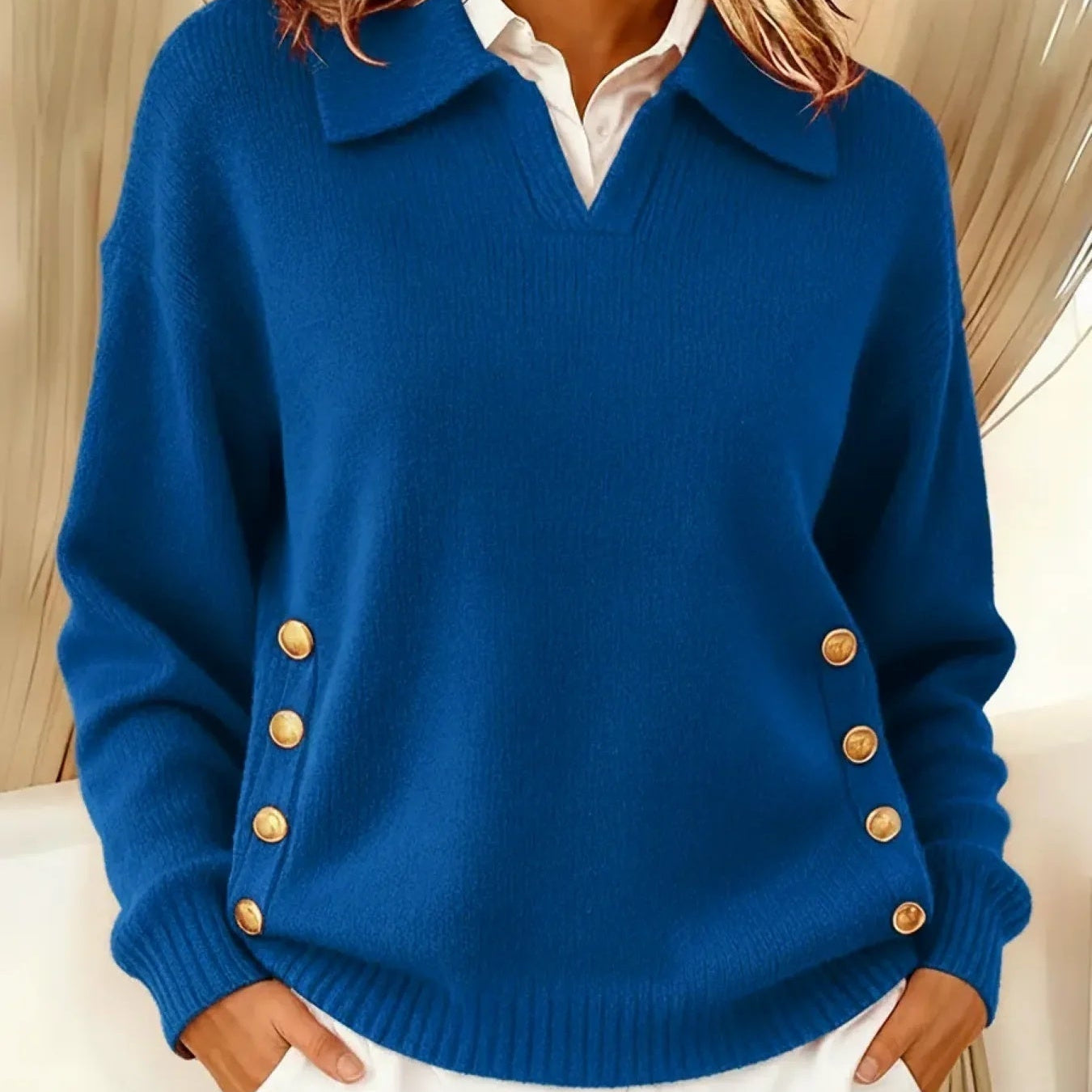 Vicenta | Camisola com Gola Polo e Botões