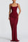 Fulvia – Vestido Maxi com Decote Quadrado e Saia em Cetim
